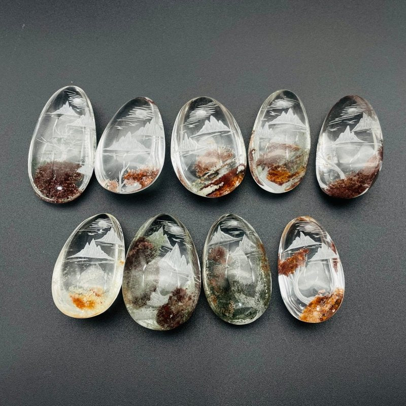 9 Pieces Beautiful Scenery Garden Quartz Inner Scene Crystal Carving -Wholesale Crystals
