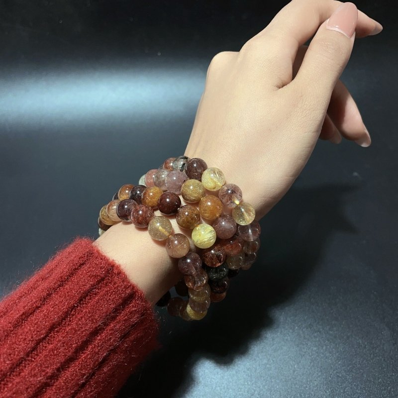 9 Pieces High Grade Rutile Crystal Bracelet -Wholesale Crystals