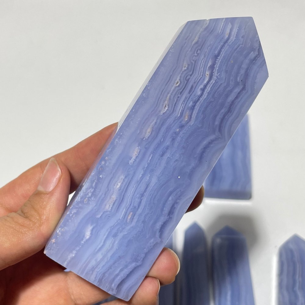 9 Pieces High Quality Blue Lace Agate Four-Sided Points -Wholesale Crystals