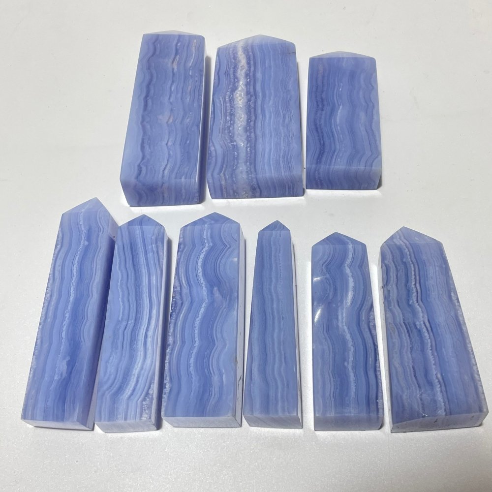 9 Pieces High Quality Blue Lace Agate Four-Sided Points -Wholesale Crystals