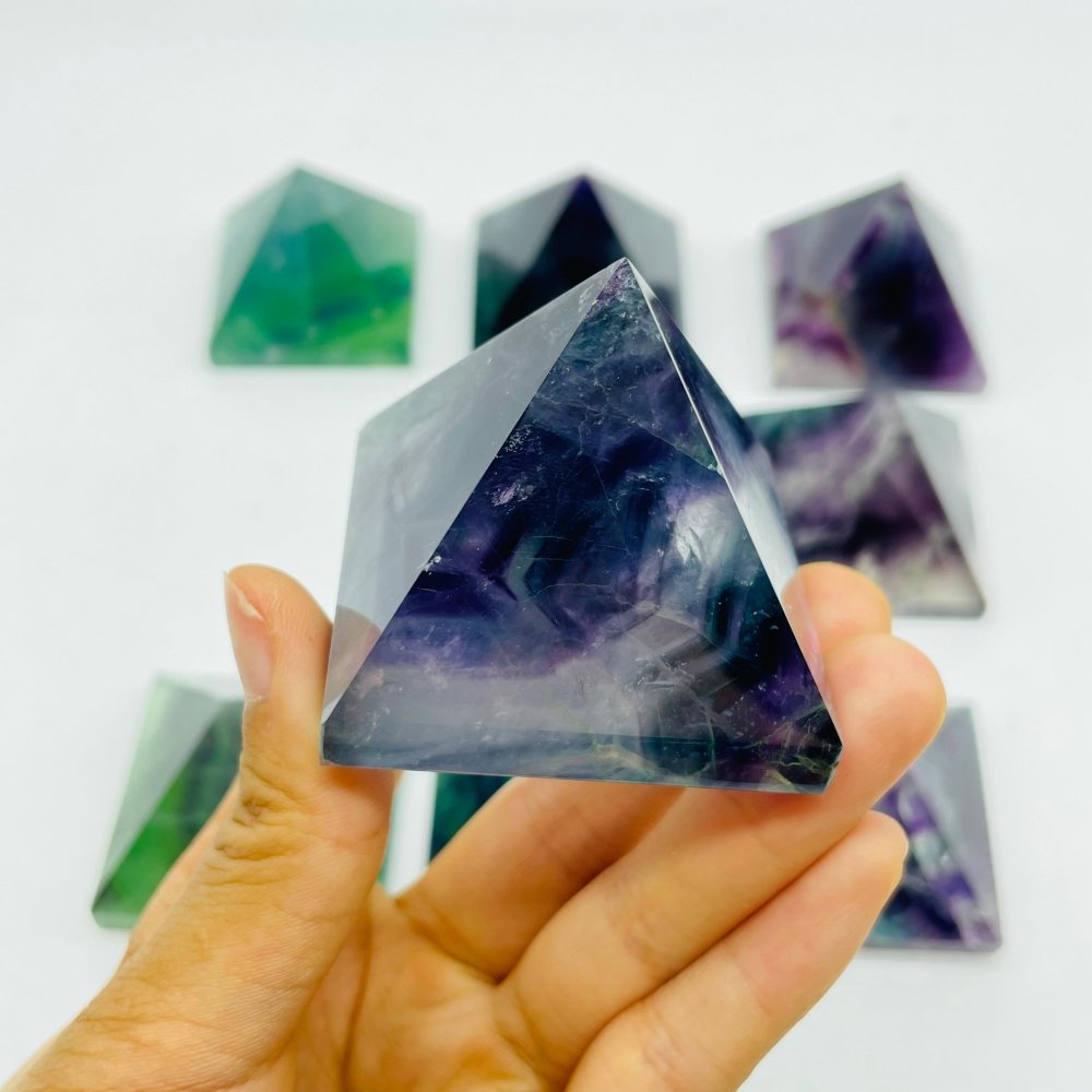 9 Pieces High Quality Rainbow Fluorite Pyramid -Wholesale Crystals