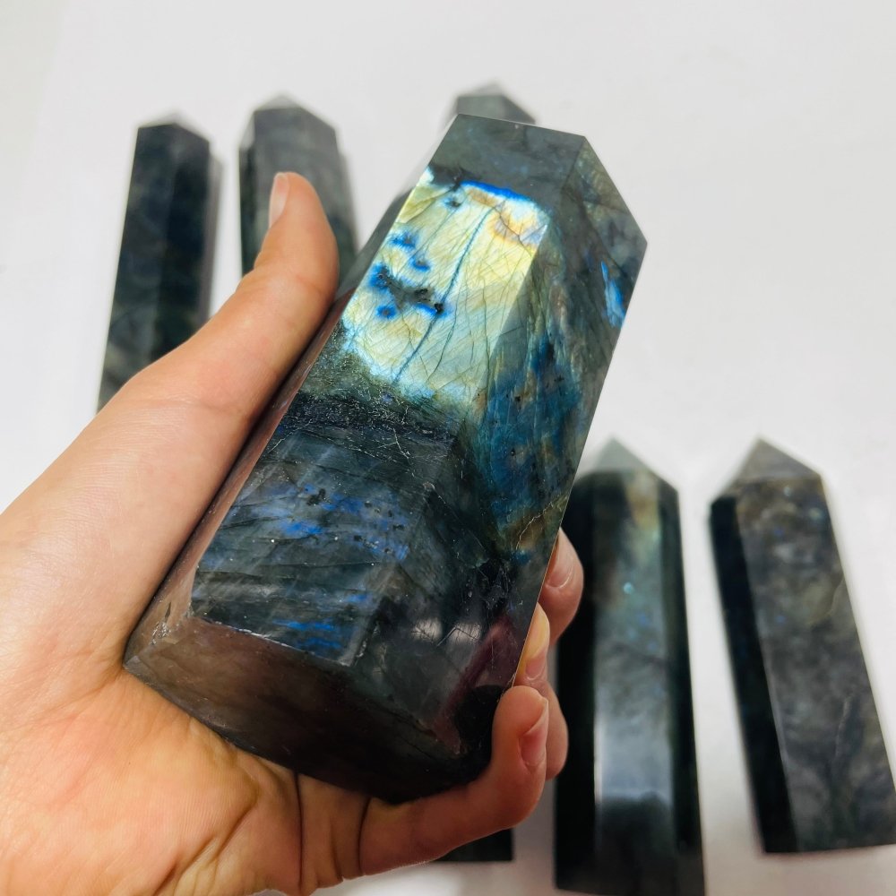 9 Pieces Large Labradorite Tower Point Clearance -Wholesale Crystals