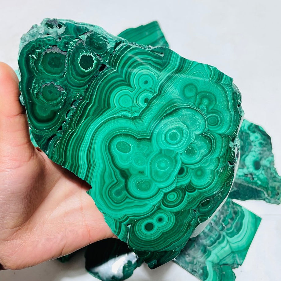 Malachite polsihed slab large rare crystal deals metaphysical stone caring