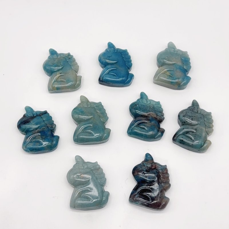 9 Pieces Trolleite Stone Unicorn Carving -Wholesale Crystals