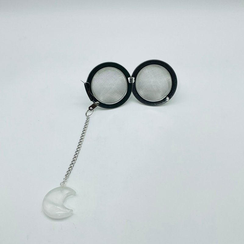 9 Types Crystal Moon 304 Stainless Steel Tea Leak Proof Mesh Filter With Chain - Wholesale Crystals