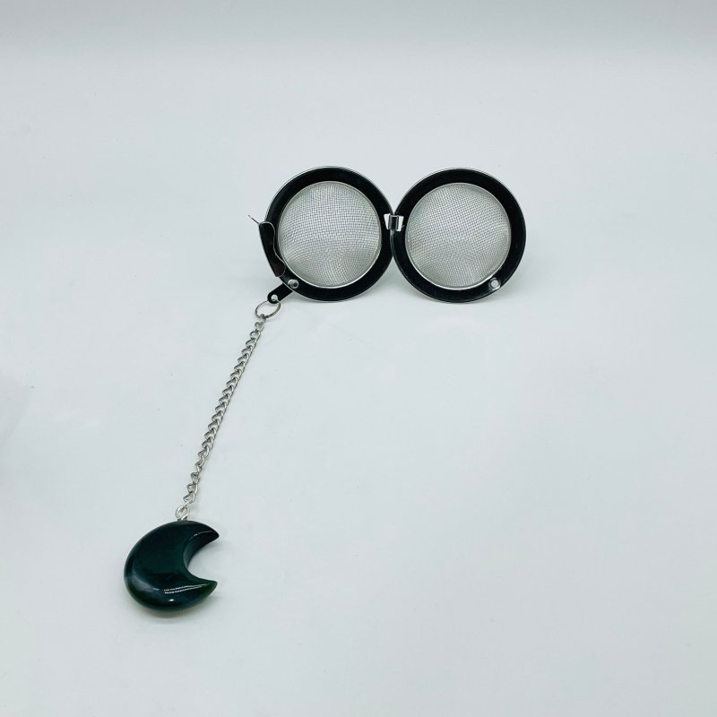 9 Types Crystal Moon 304 Stainless Steel Tea Leak Proof Mesh Filter With Chain - Wholesale Crystals
