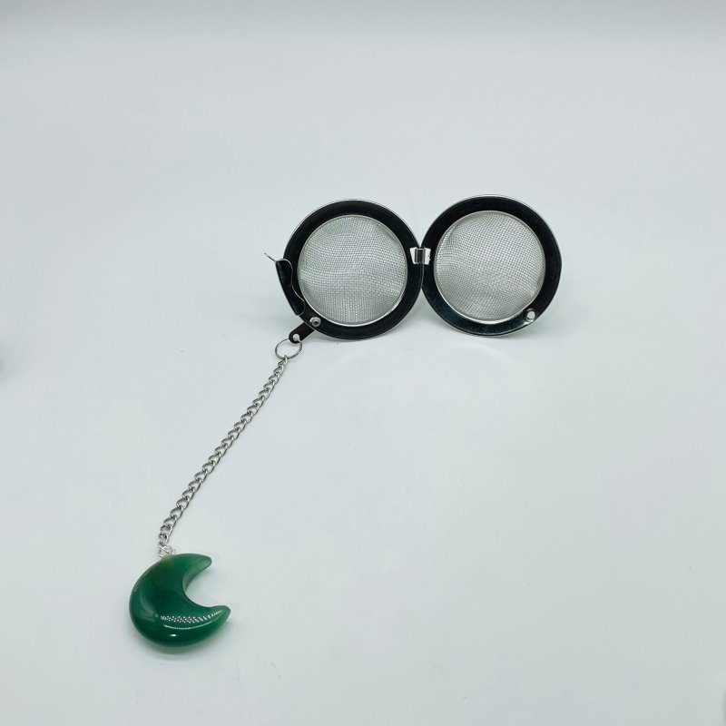 9 Types Crystal Moon 304 Stainless Steel Tea Leak Proof Mesh Filter With Chain - Wholesale Crystals