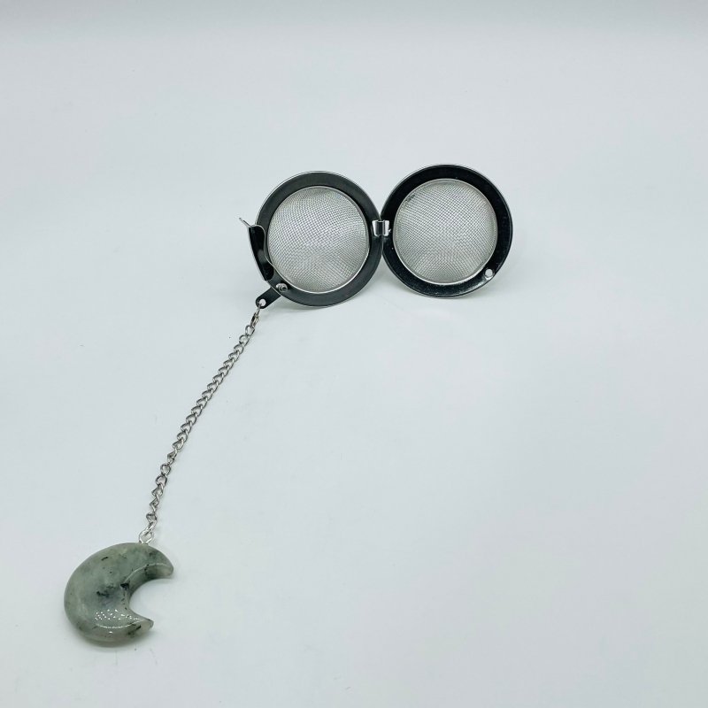 9 Types Crystal Moon 304 Stainless Steel Tea Leak Proof Mesh Filter With Chain - Wholesale Crystals