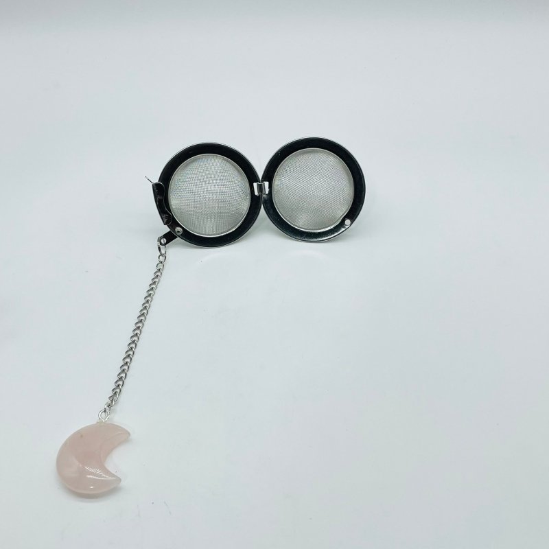 9 Types Crystal Moon 304 Stainless Steel Tea Leak Proof Mesh Filter With Chain - Wholesale Crystals