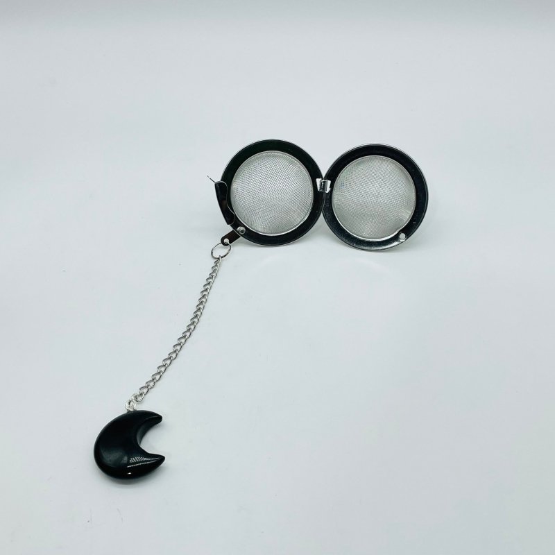 9 Types Crystal Moon 304 Stainless Steel Tea Leak Proof Mesh Filter With Chain - Wholesale Crystals
