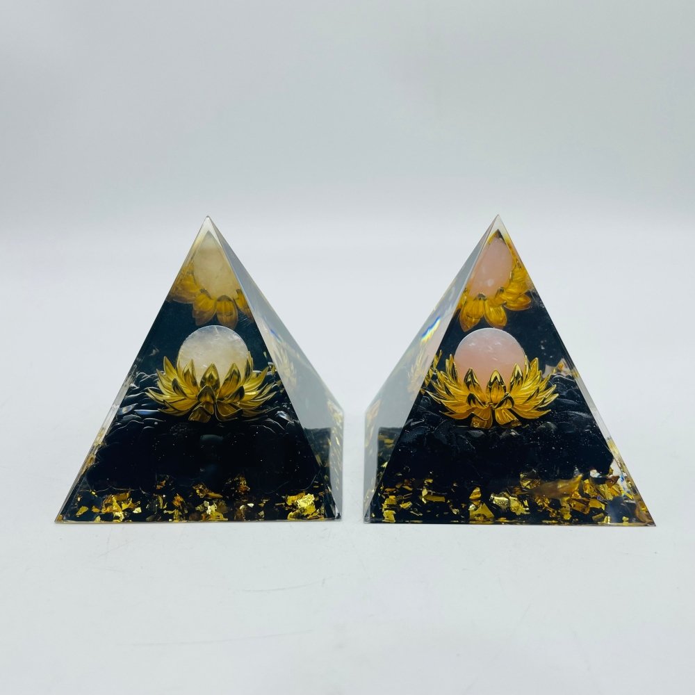 Clear Quartz Obsidian Orgone Pyramid Wholesale -Wholesale Crystals
