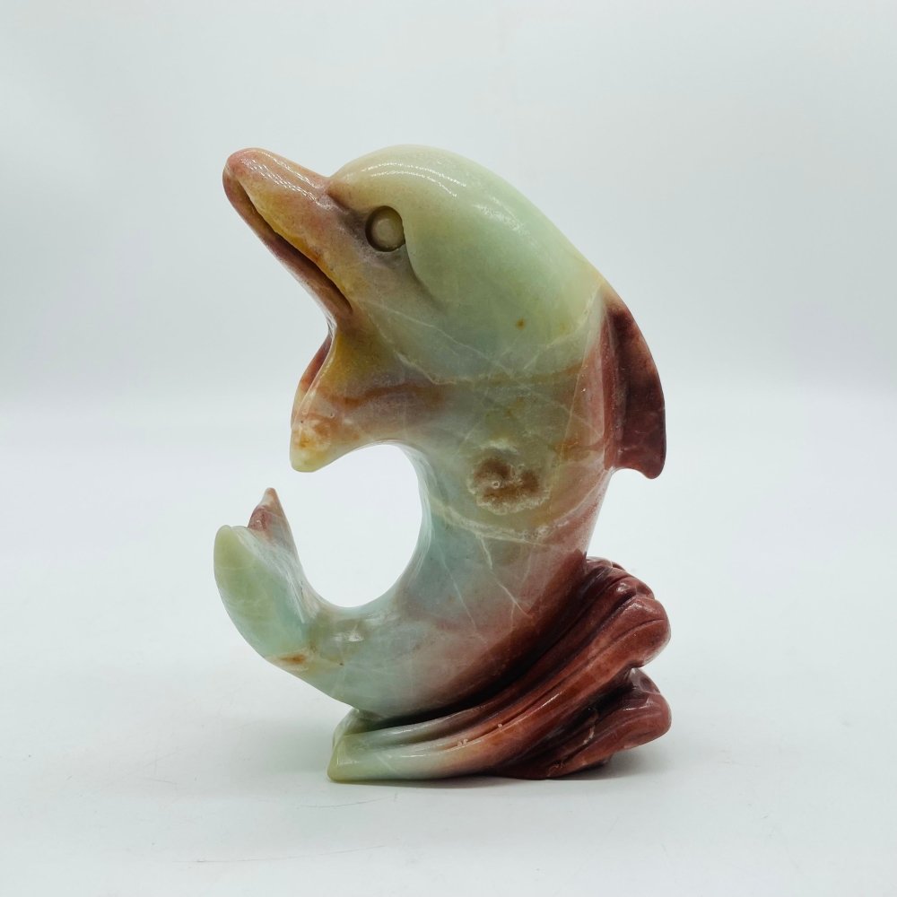 Caribbean Calcite Dolphin Carving -Wholesale Crystals