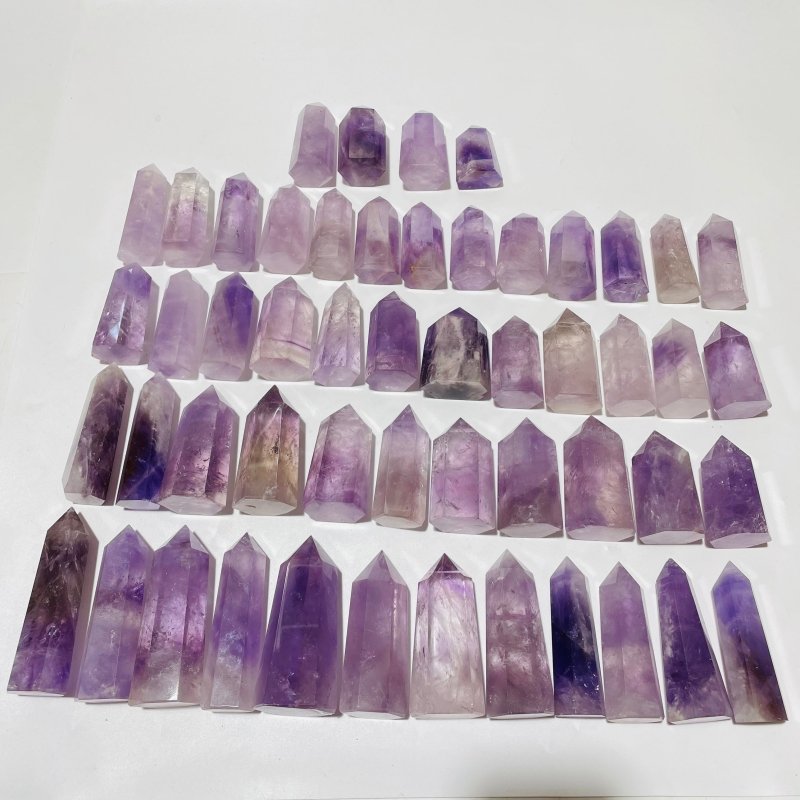 52 Pieces Fat Light Purple Lavender Amethyst Points -Wholesale Crystals