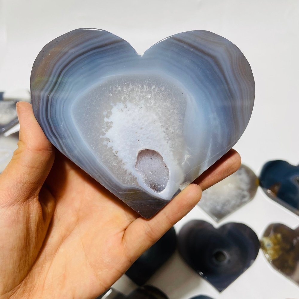 23 Pieces High Quality Large Geode Druzy Agate Heart -Wholesale Crystals