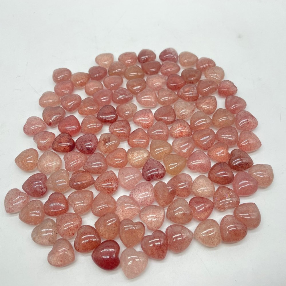 99 Pieces Mini High Quality Strawberry Quartz Heart DIY Pendant -Wholesale Crystals
