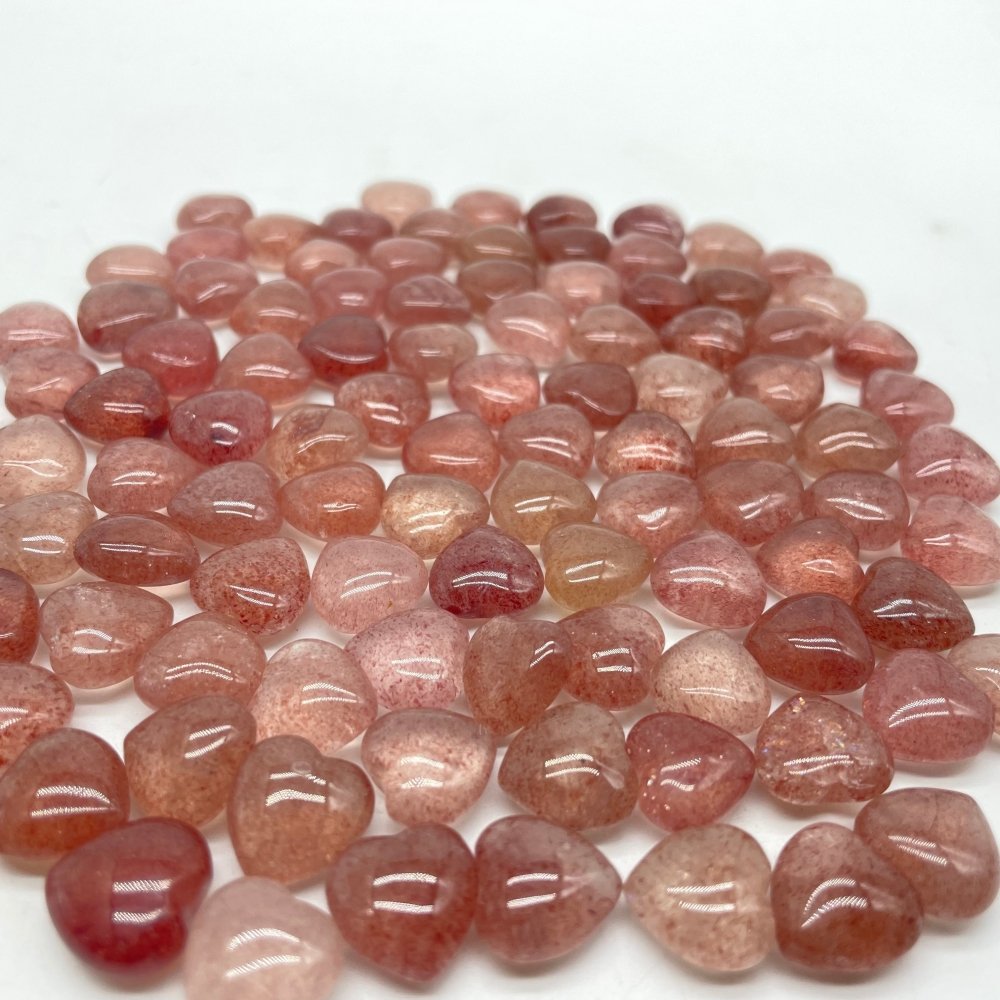 99 Pieces Mini High Quality Strawberry Quartz Heart DIY Pendant -Wholesale Crystals