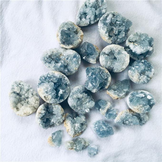 Blue Celestite Clusters Geode -Wholesale Crystals