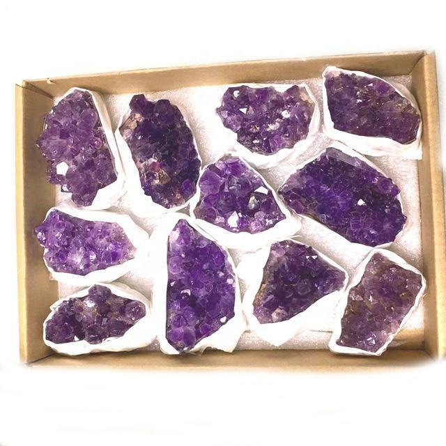 Dark purple amethyst cluster with box -Wholesale Crystals