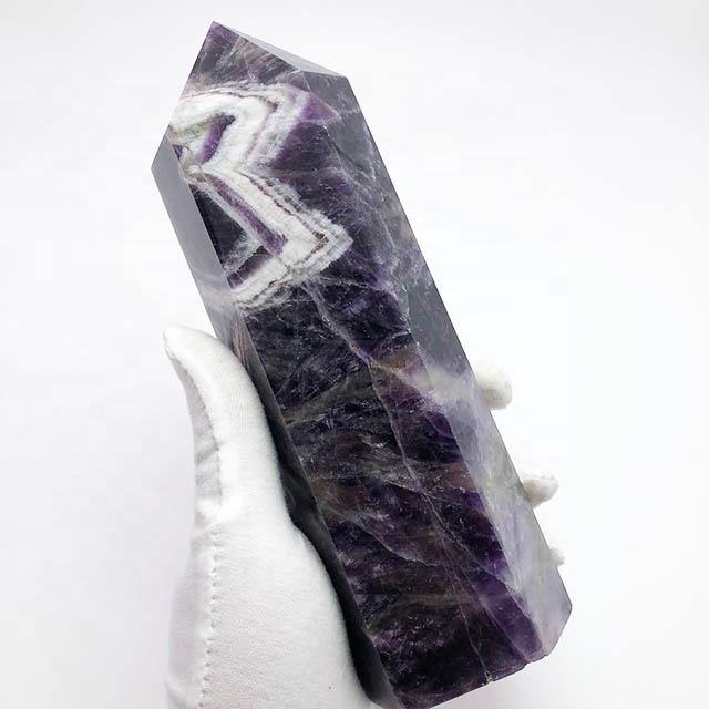 High quality large amethyst chevron tower -Wholesale Crystals