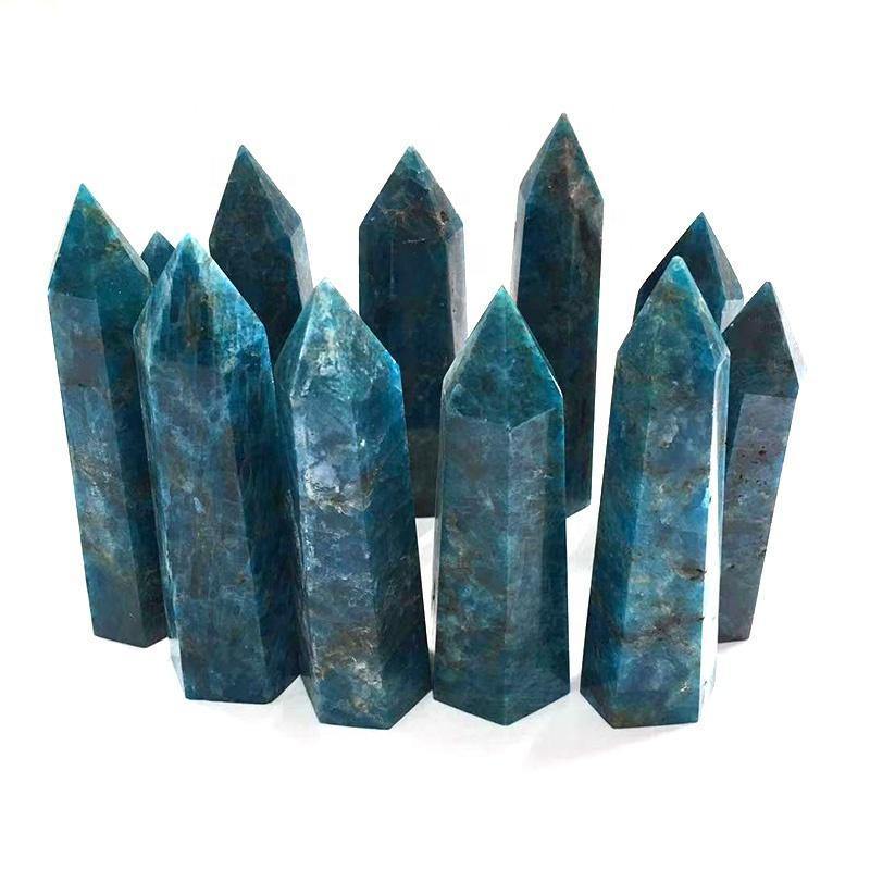 blue apatite crystal point tower -Wholesale Crystals