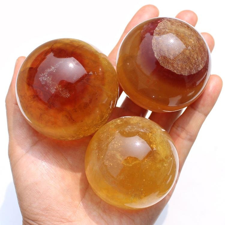 Natural Yellow Fluorite Ball -Wholesale Crystals