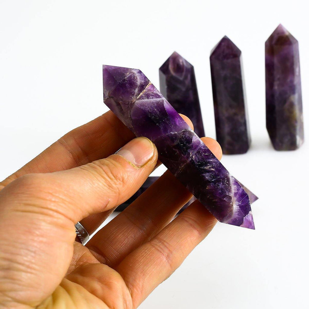 Amethyst chevron double points -Wholesale Crystals
