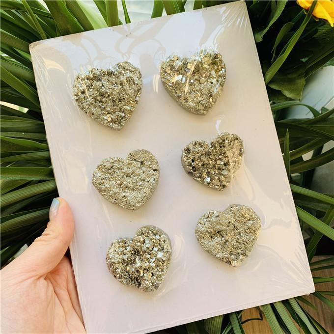 chalcopyrite pyrite heart shape -Wholesale Crystals