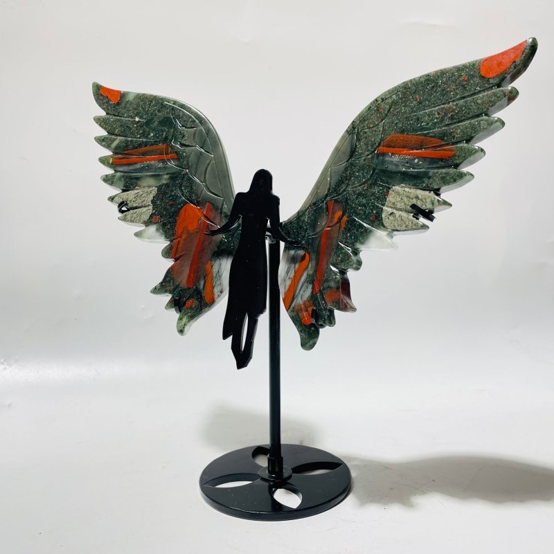 Africa Blood Stone Angel Wing With Stand -Wholesale Crystals