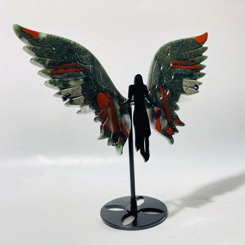 Africa Blood Stone Angel Wing With Stand -Wholesale Crystals