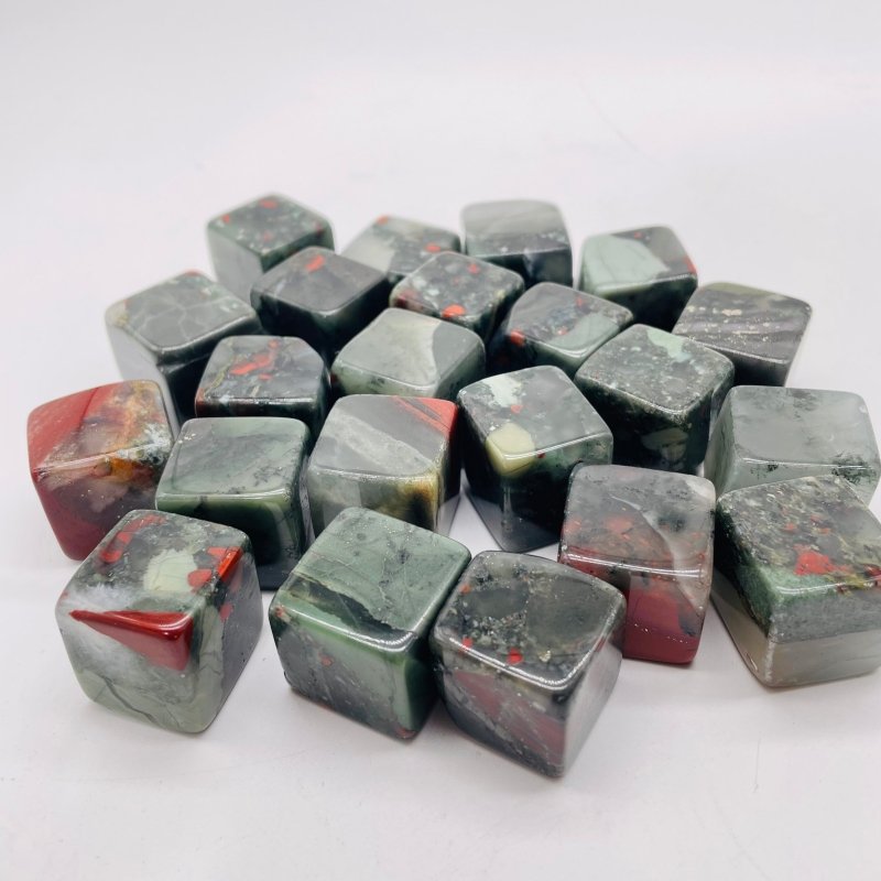 Africa Blood Stone Cube Tumbled Wholesale - Wholesale Crystals