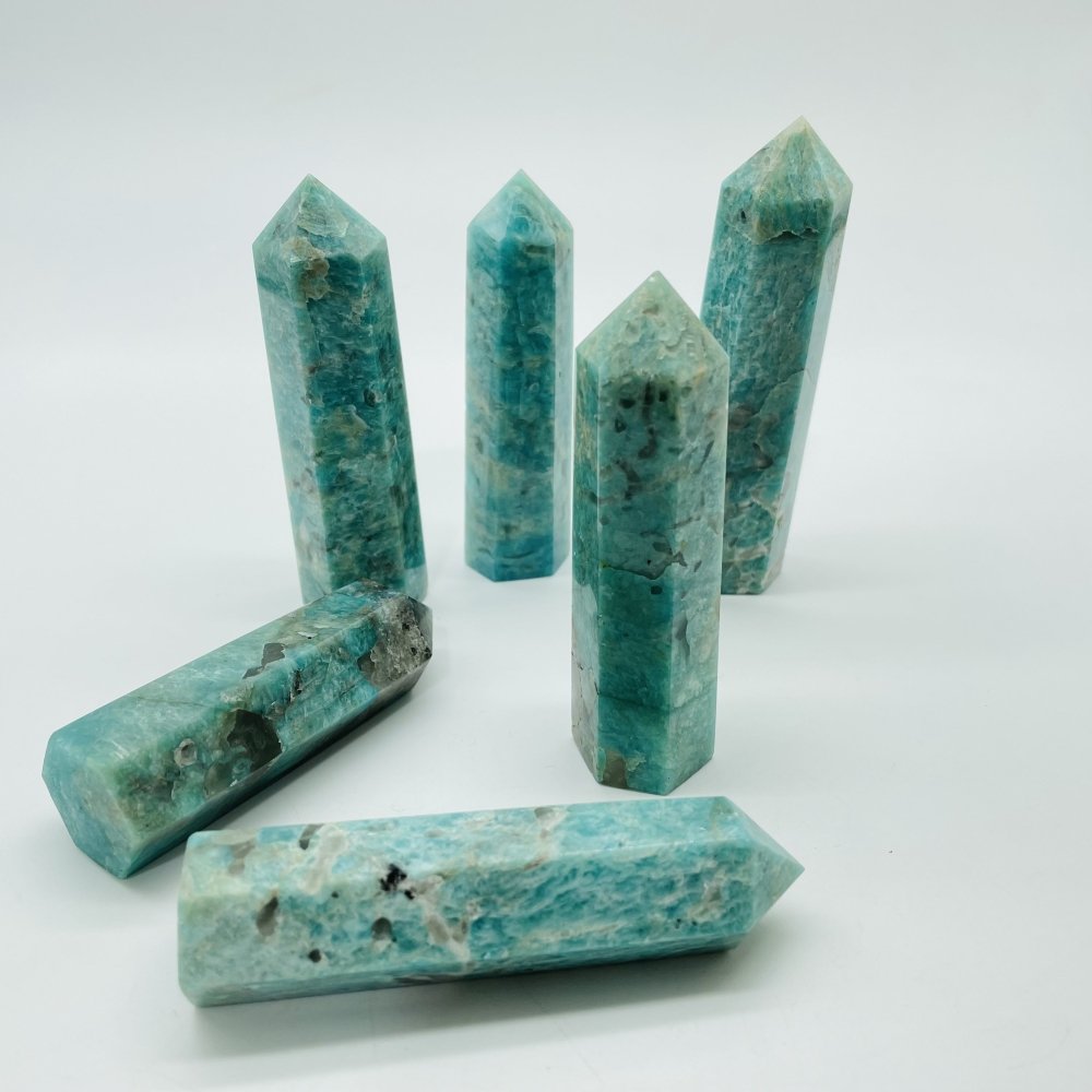 Amazonite&Quartz Mixed Stone Symbiosis Tower Point Wholesale -Wholesale Crystals
