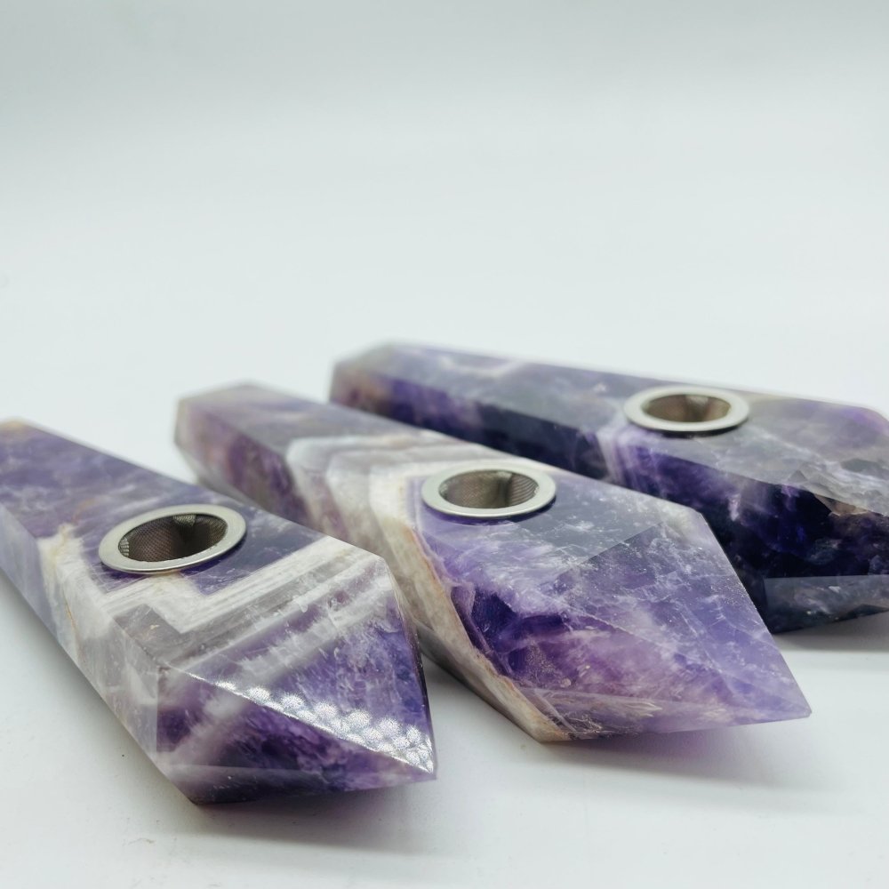 Amethyst Chevron Smoky Pipes Wholesale -Wholesale Crystals