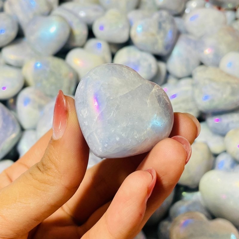 Aura Blue Calcite Stone Heart Wholesale -Wholesale Crystals
