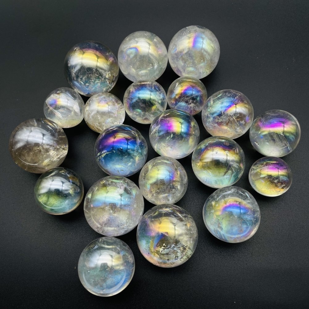 Natural White Glossy Angel Aura Quartz Gemstone Round Beads Grade A Sold by  15 Inch Strand Size 6mm 8mm 10mm 