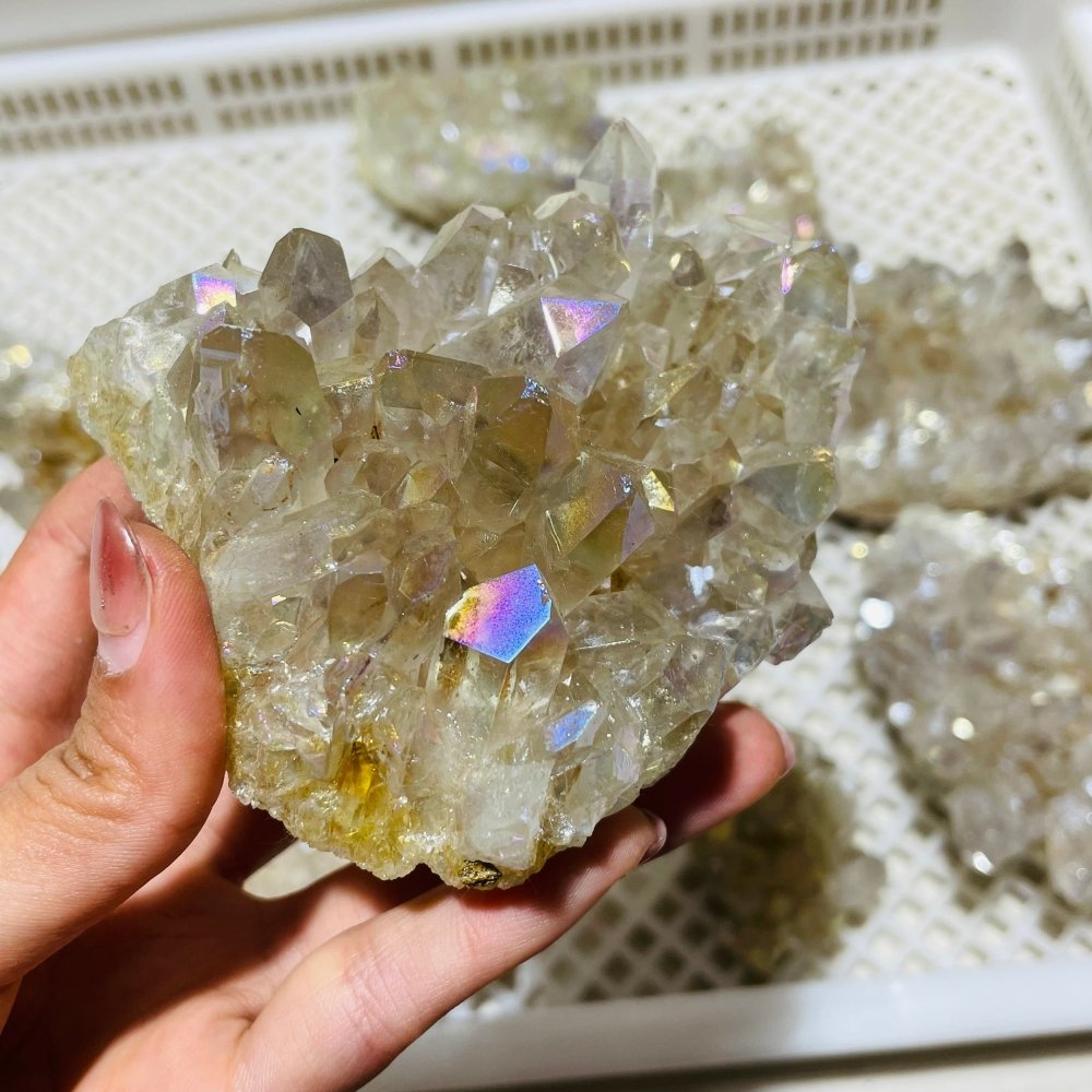 Aura Clear Quartz Crystal Cluster Wholesale -Wholesale Crystals