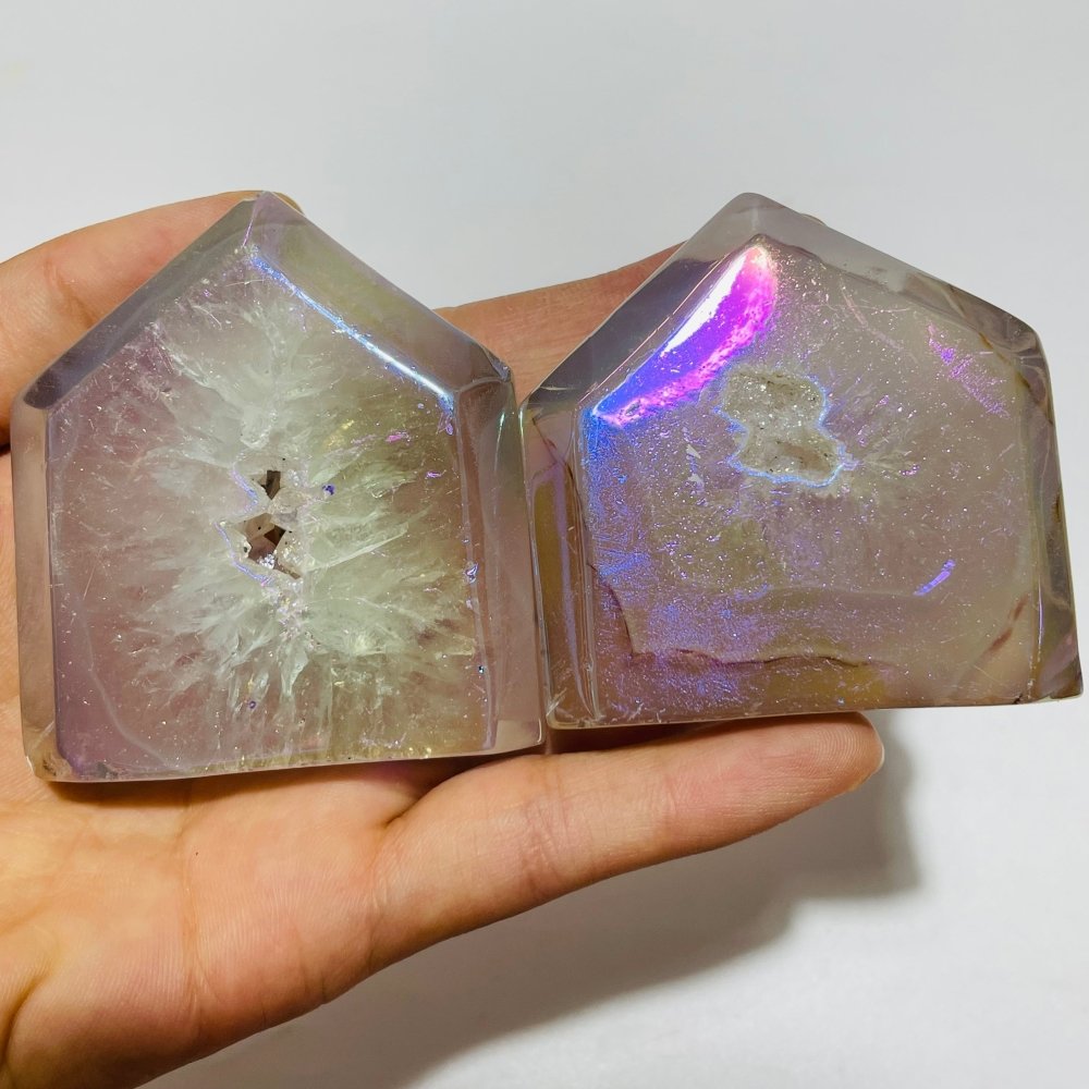 Aura Geode Agate Wide Tower Points Wholesale -Wholesale Crystals