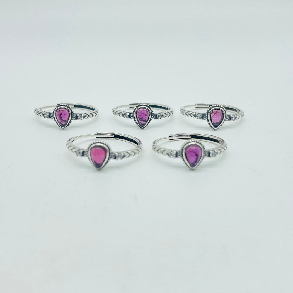 S925 Sterling Silver High Quality Purple Garnet Ring Wholesale -Wholesale Crystals