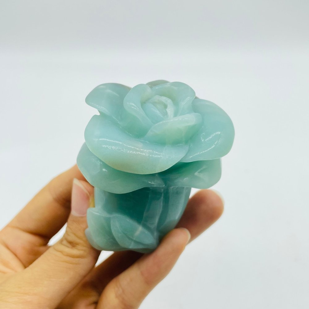 Blue Caribbean Calcite Flower Carving -Wholesale Crystals