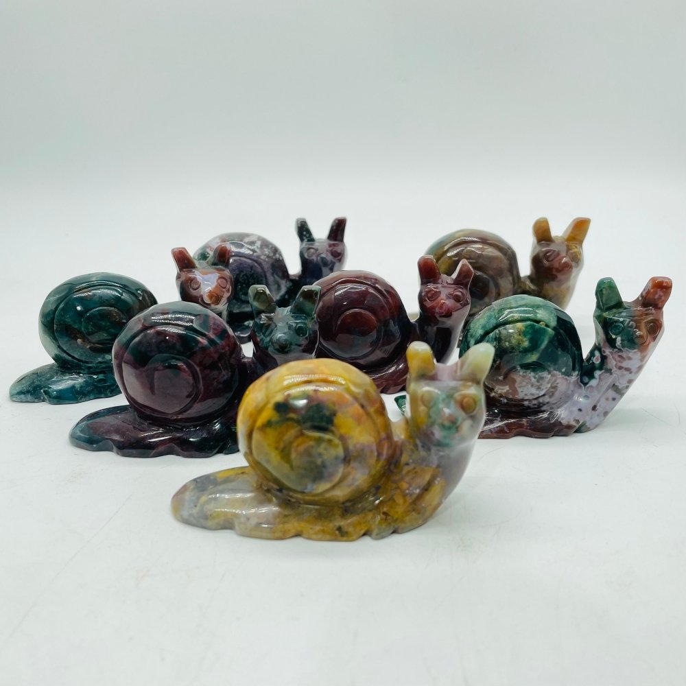 Beautiful Large Ocean Jasper Snails Carving Wholesale -Wholesale Crystals