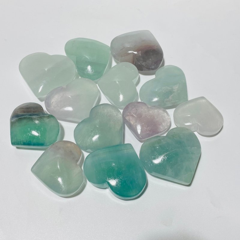 Beautiful Light Color Fluorite Heart Wholesale -Wholesale Crystals