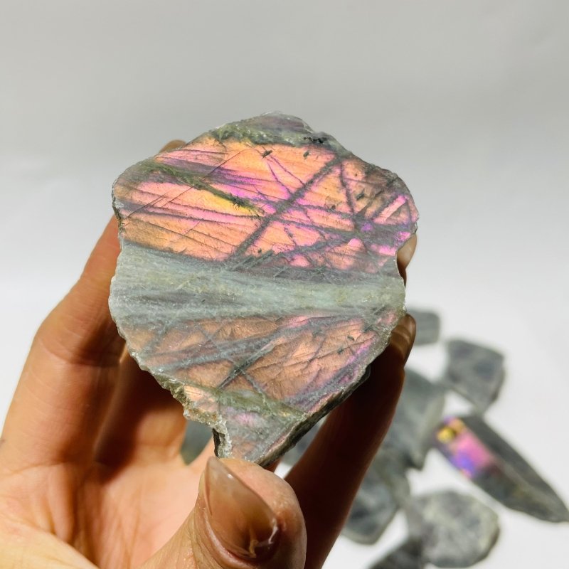 Beautiful Purple Labradorite Slab Backside Rough Wholesale -Wholesale Crystals