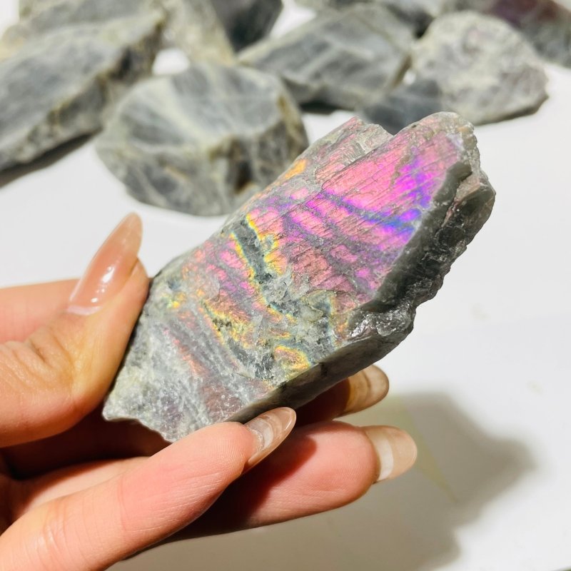 Beautiful Purple Labradorite Slab Backside Rough Wholesale - Wholesale Crystals