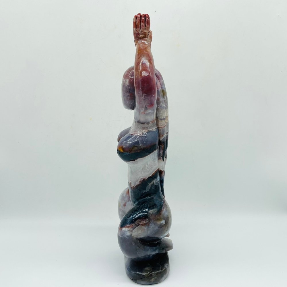 Beautiful Red Moss Agate Mixed Quartz Large Goddess Carving -Wholesale Crystals