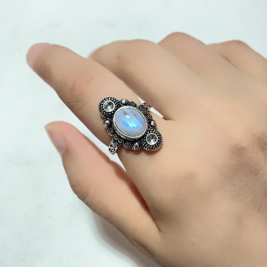 Unique Moonstone Engagement Ring - Moonstone Compass Ring - Moonstone -  JewelLUXE