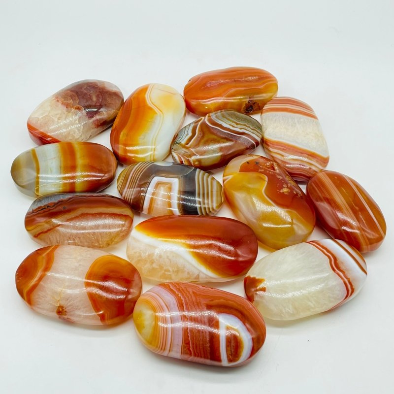 Beautiful Stripe Carnelian Mixed Quartz Palm Wholesale -Wholesale Crystals