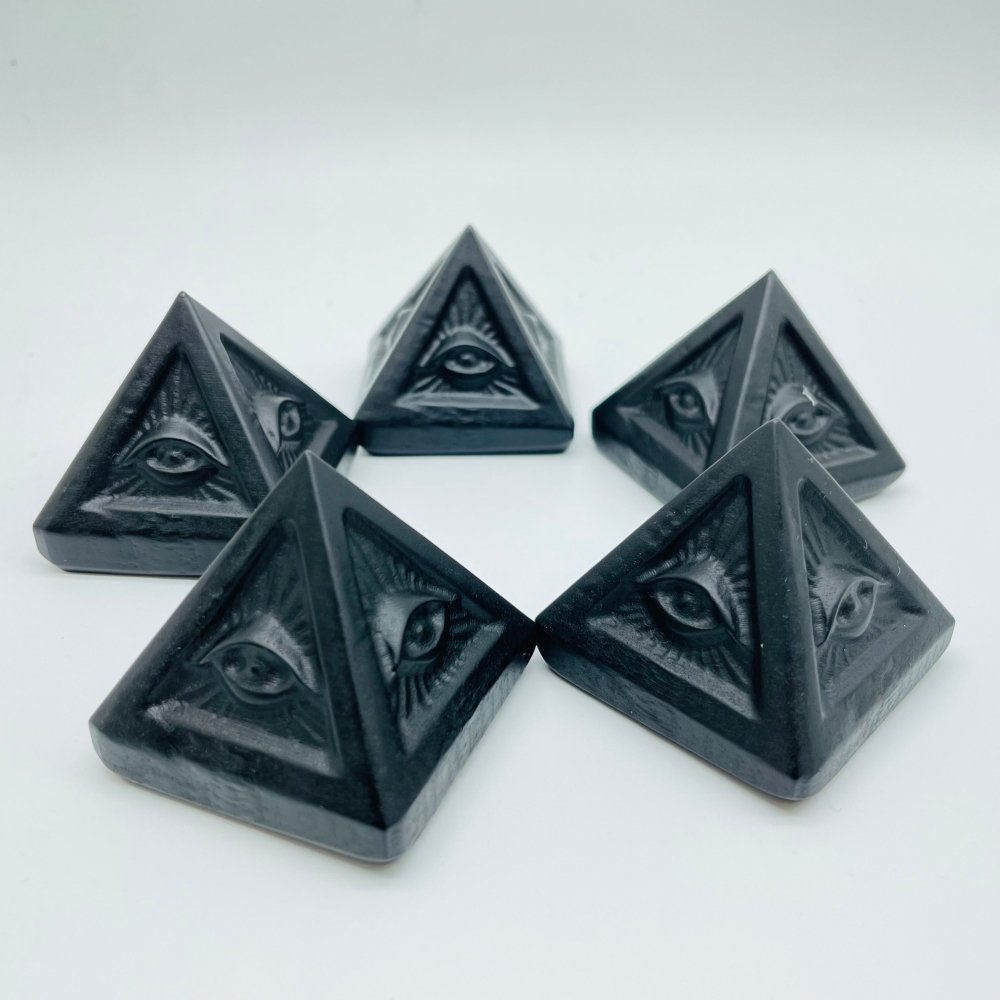 Black Obsidian Devil's Eye Pyramid Carving Wholesale -Wholesale Crystals