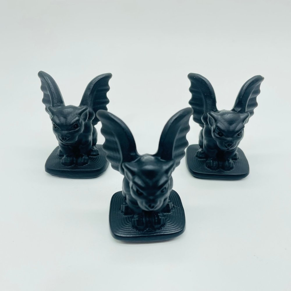 Black Obsidian Gargoyle Winged Carving Animal Wholesale -Wholesale Crystals