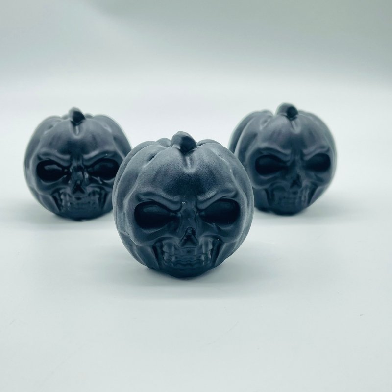 Black Obsidian Halloween Pumpkin Wizard Carving Wholesale -Wholesale Crystals