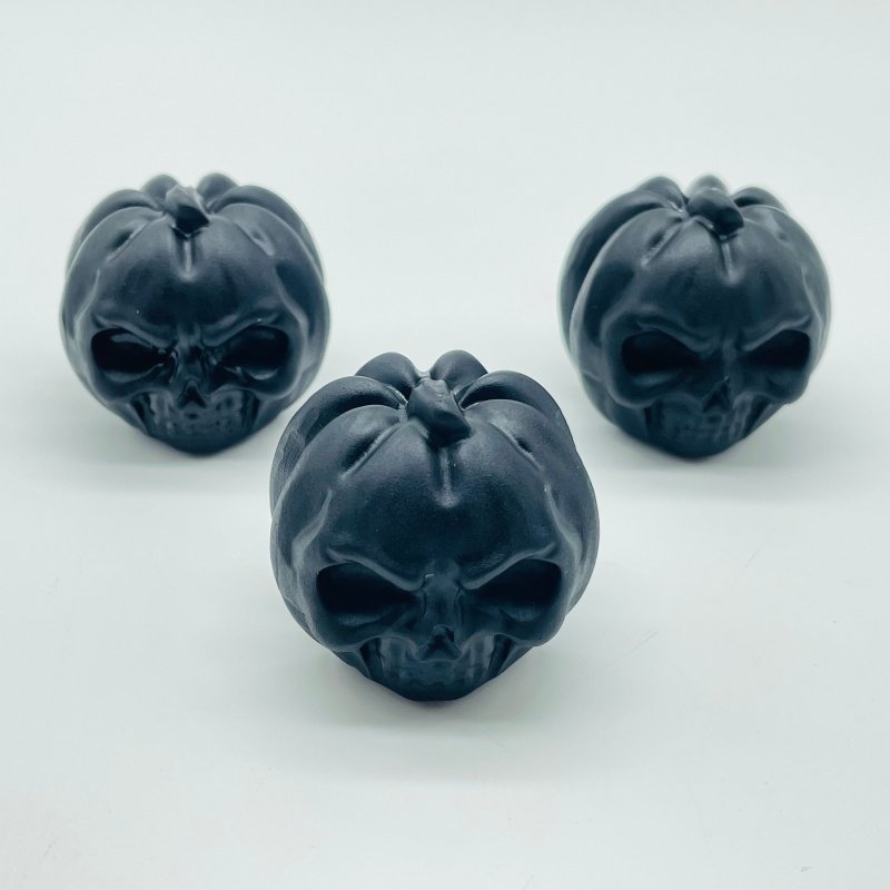 Black Obsidian Halloween Pumpkin Wizard Carving Wholesale -Wholesale Crystals
