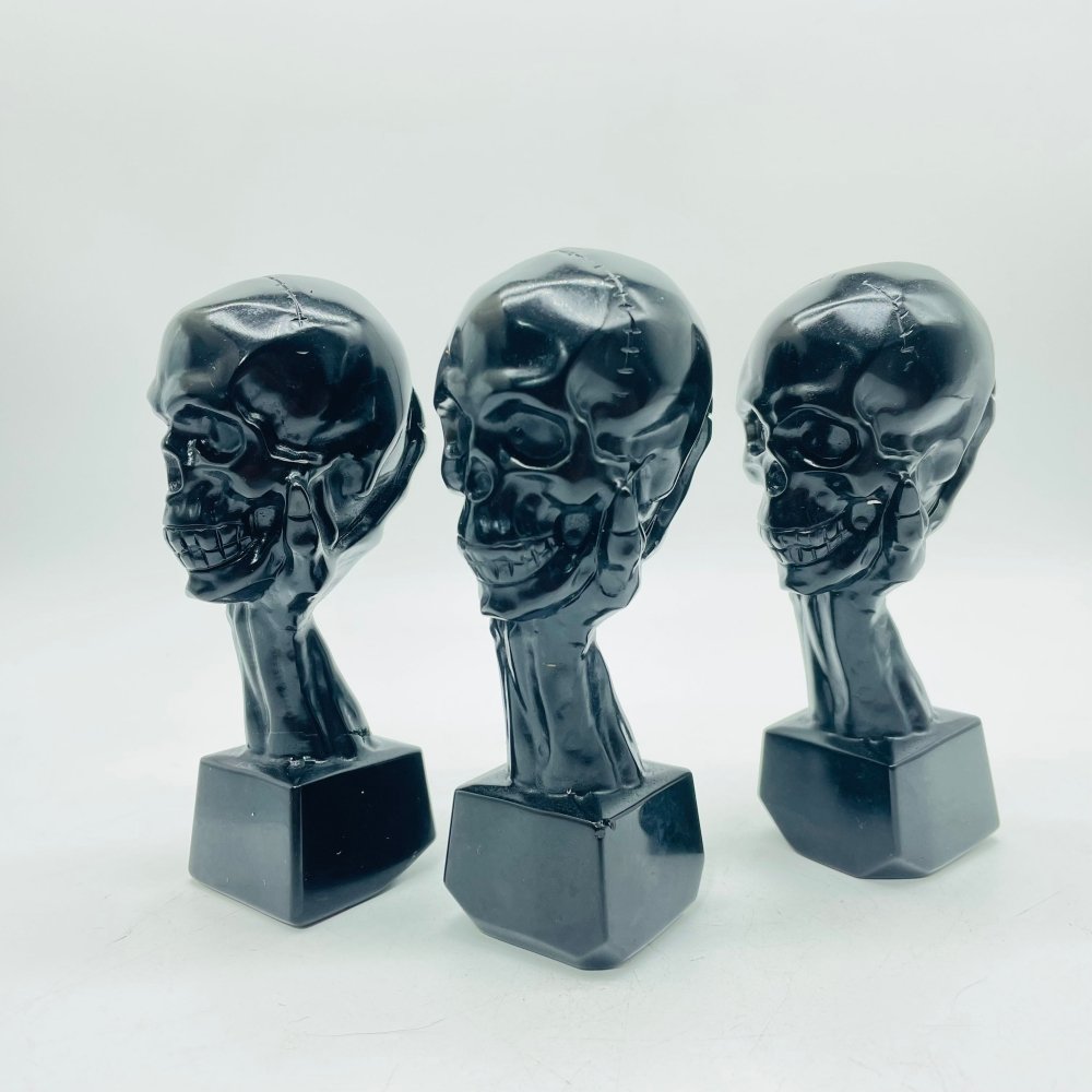Black Obsidian Hand Holding Skull Carving Wholesale -Wholesale Crystals